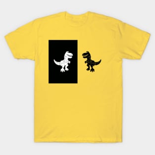 cute monochrome dinosaur illustration for kids high contrast card T-Shirt